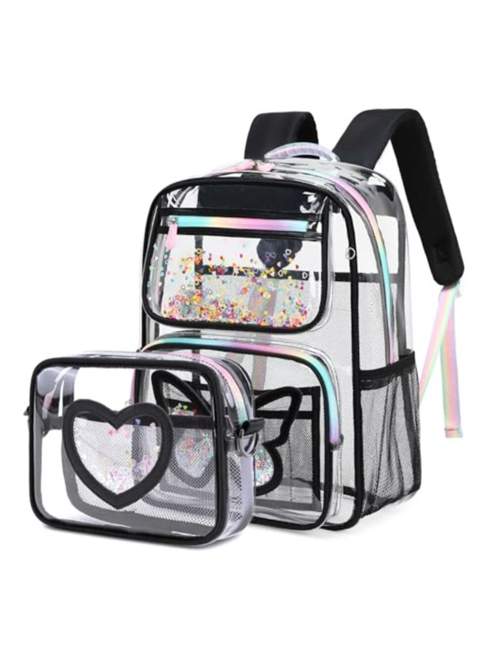 Clear Backpack for Girls Kids Heavy Duty See Through School Bag Stadium Approved